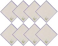 Home Bargains Plus Provence Square Napkins, Set of 8 Napkins, Holiday Blanchard Field of Lilacs, Wrinkle and Stain Resistant Fabric Napkins for Dinner Parties and Banquet