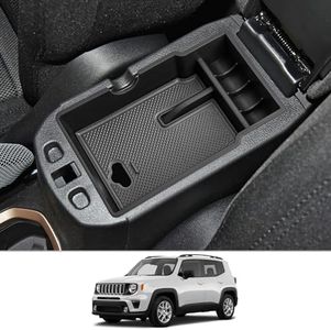 CDEFG Compatible avec Jeep Renegade 2015-2022 2023 2024 Accoudoir Boîte de Rangement de Voiture Console Organizer Conteneur pour Palettes avec Porte-Monnaie pour Cartes à Monnaie Renegade Accessoire