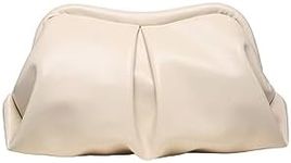 Verdusa Women's PU Leather Clutch Handbags Ruched Bag Purse Apricot one-size