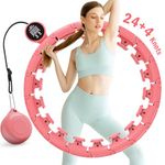 Weighted Hula Hoop, Smart Hula Hoop with Weight Ball for Adults, Fitness Hula Hoops with Counter, Adjustable Size, for Auto Rotation Weight Loss, 360-degree Thin Waist Exercise, for All Shapes Body