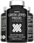 Green Lipped Mussel for Humans & Dogs - New Zealand Green Lipped Mussel Capsules 1000mg - High Strength Joint & Mobility Supplement with Omega 3-100% Pure Powder - 90 Tablets - Made in The UK