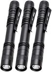 POCKETMAN 900LM Ultra Slim Portable XPE-R3 Mini LED Flashlight Belt Clip Pen Light Tactical Torch 3 Pack (3pcs-13.3CM)