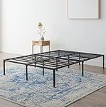 Linenspa Heavy Duty Metal Platform Bed Frame - No Box Spring Needed - Underbed Storage - Simple Tool Free Assembly - 14” High - Sturdy - Steel Slats - Sleek Modern Design - Queen Size