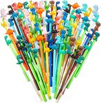 KAHEIGN 80Pcs Dinosaur Gel Ink Pens, 16 Styles Cute Cartoon Gel Ink Pens 0.5 mm Black Ink Cool Pens Fun Kawaii Gel Ink Pens for Office Student Kids School Supplies Present (17cm x 2cm)