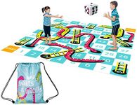 THE TWIDDLERS - Giant Snakes and Ladders Outdoor Garden Floor Play Mat Board Game for Kids and Adults with Inflatable Dice and Storage Bag- 300cm x 300cm (3 Metre)