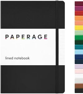 PAPERAGE Lined Journal Notebook, Hardcover Journal for Women & Men, 160 Pages, (5.6 in x 8 in), College Ruled Journaling Notebook for Work, School Supplies & Note Taking, (Black)