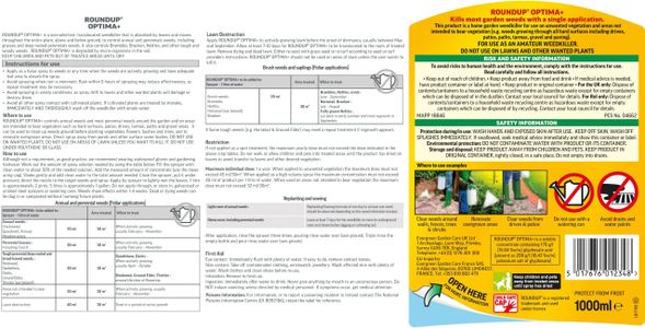 Roundup Optima+ Weedkiller 1L – Fast-Acting Garden Herbicide