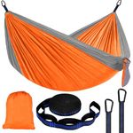 Single Double Camping Hammock with Tree Straps, 660lbs Portable Nylon Hammock for Outdoors, Camping, Backpacking, Beach, Travel,Garden and Courtyard