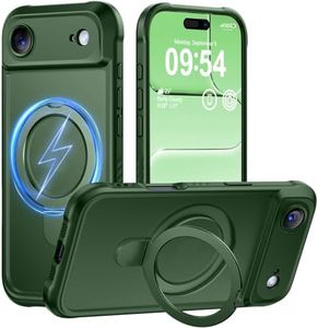 MOCCA Design for iPhone Air Case, Compatible with Magsafe [Premium Invisible Magnetic Ring Stand] [Military Drop Protection] Full Camera Guard Translucent Matte Slim Phone Cover 6.5",Dark Green