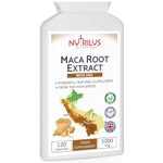 Maca Root Extract 120 Capsules 5000mg - with Zinc - High Strength Supplement - One Daily - Energy and Performance - for Men and Women