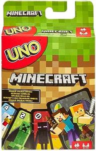 Mattel Games UNO Minecraft Card Game Videogame-Themed Collectors Deck 112 Cards with Character Images, for Fans Ages 7 Years Old & Up