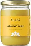 Fushi Organic Ghee 420g – Organic Certified | English Ghee | Vegetarian, Clarified Pure Ayurveda Grass Fed Butter | Ghee Butter from Free Range Grass Fed Cows | Healthy Cooking, Nutrition