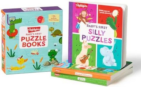 Baby’s First Puzzle Books: Interactive Board Books for Babies and Toddlers, 3 Fun Activity Books with Foam Puzzle Pieces, Mazes, Silly Scenes for Play Time (Highlights Baby's First Puzzle Books)