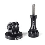 HSU Aluminum Tripod Mount Adapter for GoPro, Hero 13/12/11/10/9/8/7/6/5/4/3 Action Camera Monopod Mount with Thumbscrew (Black)