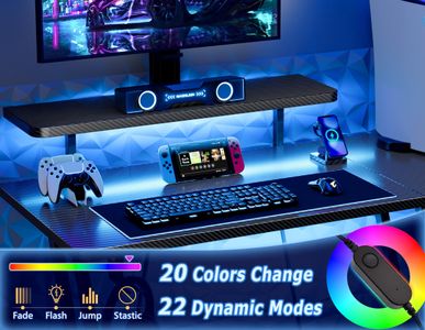 HOMIDEC L-Shaped Gaming Desk – Black Corner Computer Table