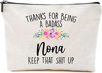 Funny Nona Gifts Makeup Bag - Nona Birthday Gifts - Gift For Nona Soul - Birthday Gifts Nona Makeup Bag - Mother's Day Gift - Thanks For Being Nona, White, 7”x9.8”