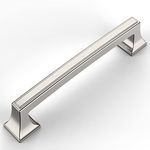 Amerdeco 10 Pack Brushed Satin Nickel Cabinet Pulls 5 Inch(128mm) Hole Center Cabinet Hardware Kitchen Cabinet Handles for Bathroom Drawer Pulls Dresser Pulls ZH0010