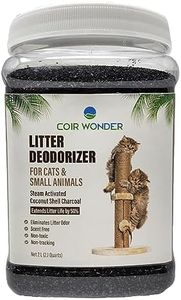 Coir Wonder Cat Litter Deodorizer – Litter Box Odor Eliminator – 2.2 Lb (1 Kg) - Made of Activated Charcoal Carbon - Unscented – Longer Kitty Litter Life – Odor Control for Small Animal Pet Bedding