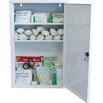 Safety First Aid Cabinet BS 8599 Compliant, Large (1-50 Persons) Fully Stocked Lockable Metal Medical Cabinet