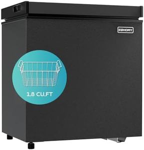 EUHOMY 1.8 Cu.Ft Chest Freezer with Removable Basket, Small Deep Freezer Adjustable Thermostat, Quiet Mini Freezer with Top Door, Energy Saving for Apartment/Garage/Basement/Dorm/Home,Black