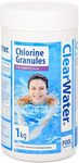 Unibos New Chlorine Granules 1kg for Swimming Pool Spa Hot Tubs Water Treatment Quick Disinfecting and Cleaning