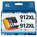 Gureef 912XL Ink Cartridges for HP 912 for HP 912XL Ink Cartridges Multipack Compatible with HP OfficeJet 8010 8012 8013 8014 8015 OfficeJet Pro 8022 8023 8024 8025 (Black Cyan Magenta Yellow)