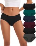INNERSY Womens Underwear Basic Cotton Knickers Ladies Comfy Briefs Panties Multipack 6 (12, Dark)