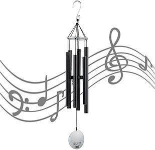 OSVINO 6 Tubes Carillons Vent Wind Chime Bell Crochet Décoration Jolie Jardin Maison,Noir 75cm
