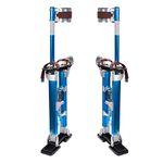 Voilamart 18"-30" Blue Stilts Adjustable Aluminum Drywall Stilts Lifts Tool for Painter Taping Cleaning Ceiling Finishing