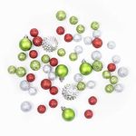 Darice 30080489 Red/Silver/Green, Floral Filler Balls, 54 Pieces