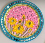 Chitra artworks_Mud Mirror Art Wall Decor(31 cm X 31 cm X 2 cm)