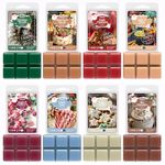ARVIDSSON Winter Scented Wax Melts, Holiday Soy Wax Cubes for Wax Warmer, Strong Scent Wax Candle Melts, Wax Tarts Gift Set, Christmas Wreath, Gingerbread, Candy Cane, Cranberry, Apple Cinnamon