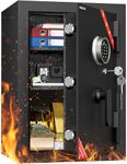 KABISAFE Safe, 5.0 Cubic Ft Fireproof Safe Box, Heavy Anti-Theft Safe with Biometric Fingerprint Digital Keypad Vibration Alarm for Home Business Office Hotel Document Jewelry Money Storage