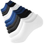 Niofind No Show Trainer Socks Mens Invisible Socks Men Women Ladies Low Cut Cotton Ankle Socks Multipack Breathable Summer Casual Liner Socks with Non-Slip Silicone 6 Pairs 9-12 (Multicolor 1)