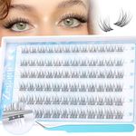 Zegaine Self Adhesive Eyelashes Clusters Natural Look Self Adhesive Lash Clusters Kit Short CC Curl Reusable Natural Cluster Lash Clear Band No Glue Needed DIY Lash Extension Kit With Tweezers 10-12MM