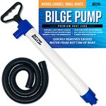 Manual Bilge Pump for Boats Kayak Canoe Hand Water Pump | Hand Pumps Siphon Pump Bailer Kayaking Boat with Hose Portable Held 20 Gallons Per Minute Suction Marine Grade Regular