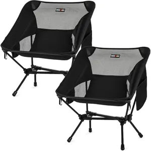 Overmont Ultralight Portable Camping Chair- Lightweight Folding Backpacking Chair, Support up to 330Lbs Compact Beach Chair for Adults with Carry Bag for Backpack Hiking Fishing Outdoor Camp Travel