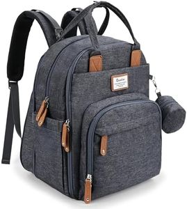 RUVALINO Diaper Bag Backpack-Expandable Baby Bag with up to 50% Capacity -Baby Essentials Bag with Changing Pad Insulated Bottle Holders & Pacifier Case, Waterproof, Dark Gray XL