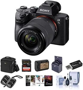 Sony Alpha a7 III 24MP UHD 4K Mirrorless Camera with 28-70mm Lens - Bundle 32GB SDHC U3 Card, Camera Case, 55mm Filter Kit, Spare Battery, Cleaning Kit, Memory wallet, Card Reader, PC Software Package