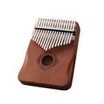 17 Keys Kalimba Thumb Piano, Ergonomic Portable Finger Piano, Retro Style Mbira Finger Piano with Study Instruction and Tune Hammer, Gifts for Music Beginners Lovers Players