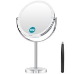 Auxmir Magnifying Mirror 30X /1X Makeup Mirror Double Sided with Magnification, Round Vanity Tabletop Mirror Crystal-Like Style 360° Rotation Portable for Dressing Table Desk Bathroom Bedroom Travel