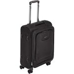 Amazon Basics Expandable 23-Inch Softside Luggage with TSA Lock, 4 Double-Wheeled Spinners, Corner Guards, Black