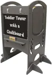 Little Partners Learning Tower Limited Edition Toddler Tower Step Stool Activity Center, Wooden Kids Learning Tower Standing Platform with Adjustable Height, Chalkboard, Safety Rails (Earl Grey)