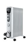 PureMate Oil Filled Radiator, 2500W/2.5KW - 11 Fin - Portable Electric Heater, 3 Power Settings, Adjustable Temperature and Thermostat, Thermal Safety Cut off & 24 Hour Timer