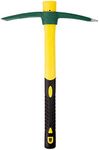 KINJOEK 15 Inch Pick Mattock Hoe, 1.4Lbs Forged Weeding Garden Pick Axe Pickaxe with Fiberglass Handle for Digging Loosening Soil, Gardening, Camping or Prospecting