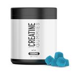 WELLSET Creatine Gummies 5000MG | 120 Chewable Creatine Monohydrate Vegan Gummies | Sugar-Free, 30 Days Supply - Natural Blueberry Flavor - Pre Workout Gym Supplement for Men & Women