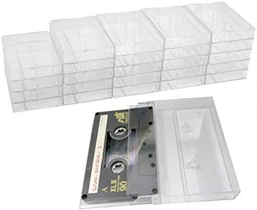 Evelots 25 Pack Cassette Tape Cases-Clear Plastic Storage-Audio-No Scratch/Dirt