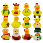 12 Pack Rubber Duck Pack Bath Toy Assortment Bulk Floater Duck for Kids Birthday Gifts Baby Showers Classroom Prizes Party Favors Rubber Duckies for Jeep Summer Beach Pool Toys