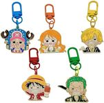 5pcs One Piece Enamel Keychain, Cartoon Keychain One Piece Keyring Anime Keyring Keychain Clothing Bag Accessories for Unisex for Anime Fans