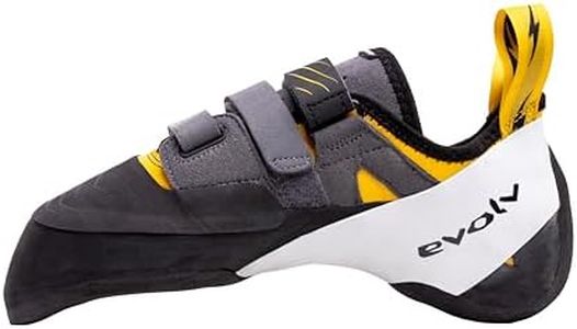 EVOLV Shaman Rock Climbing Shoe for Sport, Bouldering, & Multi-Pitch Climbing - Gold/Grey/White - 10